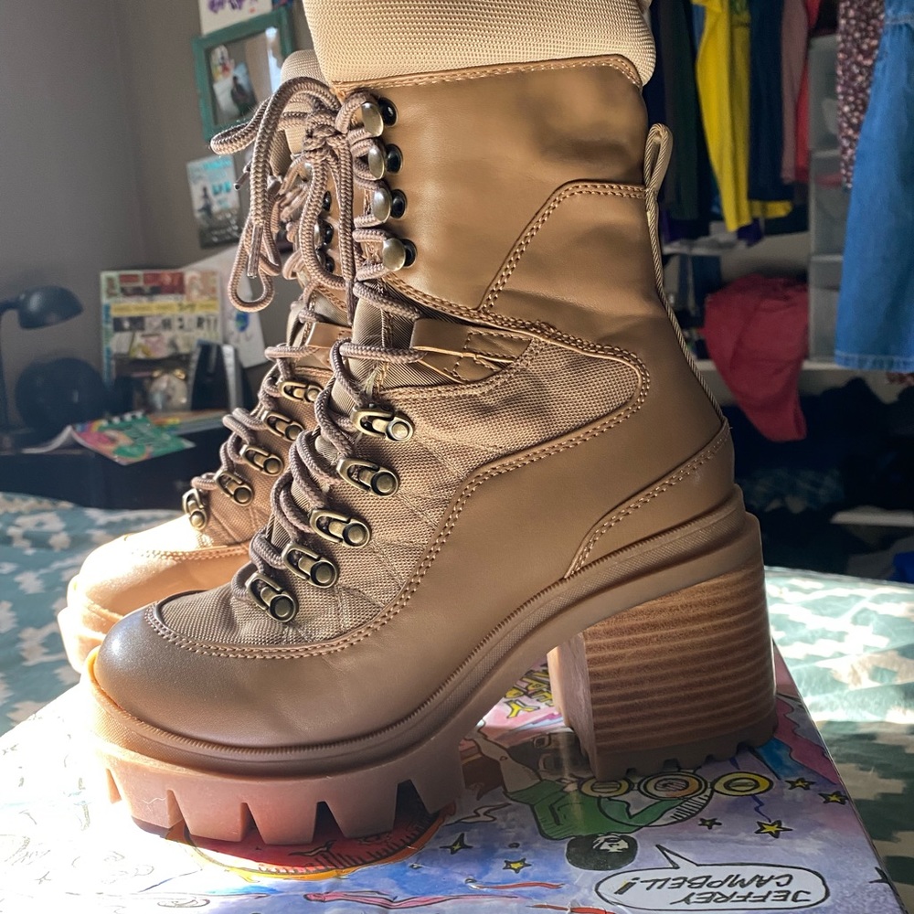 Jeffrey Campbell Tan Heeled Boots - Size 8
